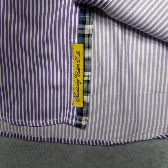 Robert Graham Shirt Large Tailored Fit Flip Cuff‎ Striped Luxury Designer - Picture 8 of 13